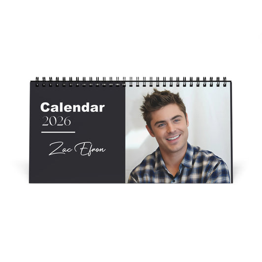 Zac Efron 2026 Desk Calendar | Actor Monthly Planner | Zac Efron Gift | Office Decor