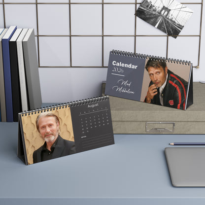 Mads Mikkelsen 2026 Desk Calendar | Premium Spiral Bound Celebrity Photo Calendar | High Quality Collectible Gift for Fans & Desk Décor