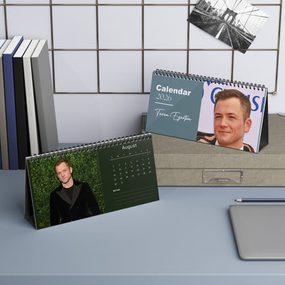 Taron Egerton 2026 Desk Calendar | Premium Spiral Bound Celebrity Photo Calendar | High-Quality Fan Gift & Desk Décor