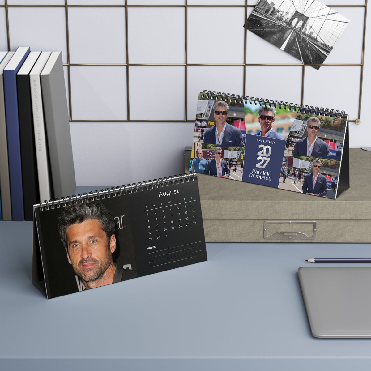 Patrick Dempsey 2027 Desk Calendar Vol 2 | Spiral Bound Photo Calendar | Fan Gift
