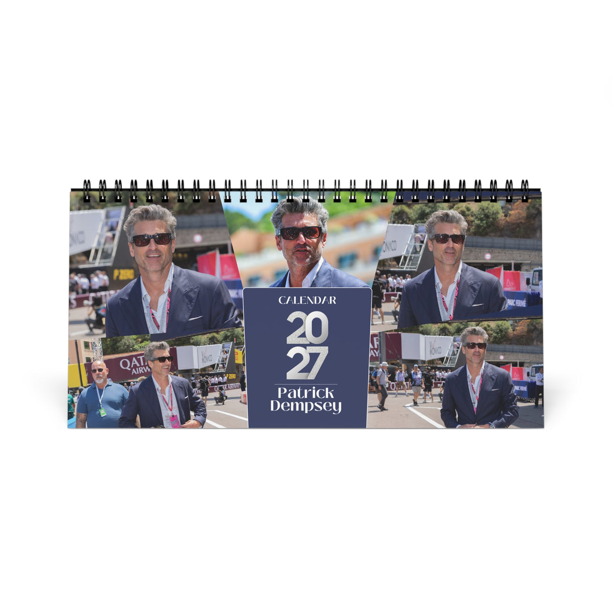 Patrick Dempsey 2027 Desk Calendar Vol 2 | Spiral Bound Photo Calendar | Fan Gift