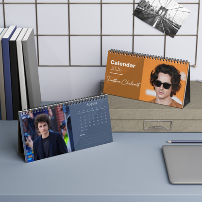 Timothée Chalamet 2026 Desk Calendar | Premium Spiral Bound Celebrity Photo Calendar | High-Quality Fan Gift & Desk Décor