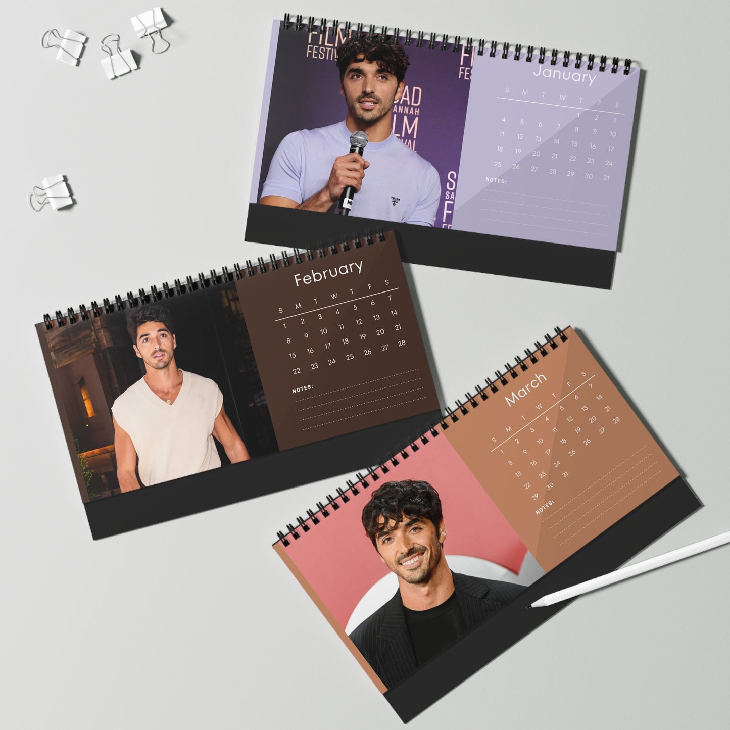 Taylor Zakhar Perez 2026 Desk Calendar | Premium Spiral Bound Celebrity Photo Calendar | Collectible Fan Gift | Stylish Desk & Office Décor