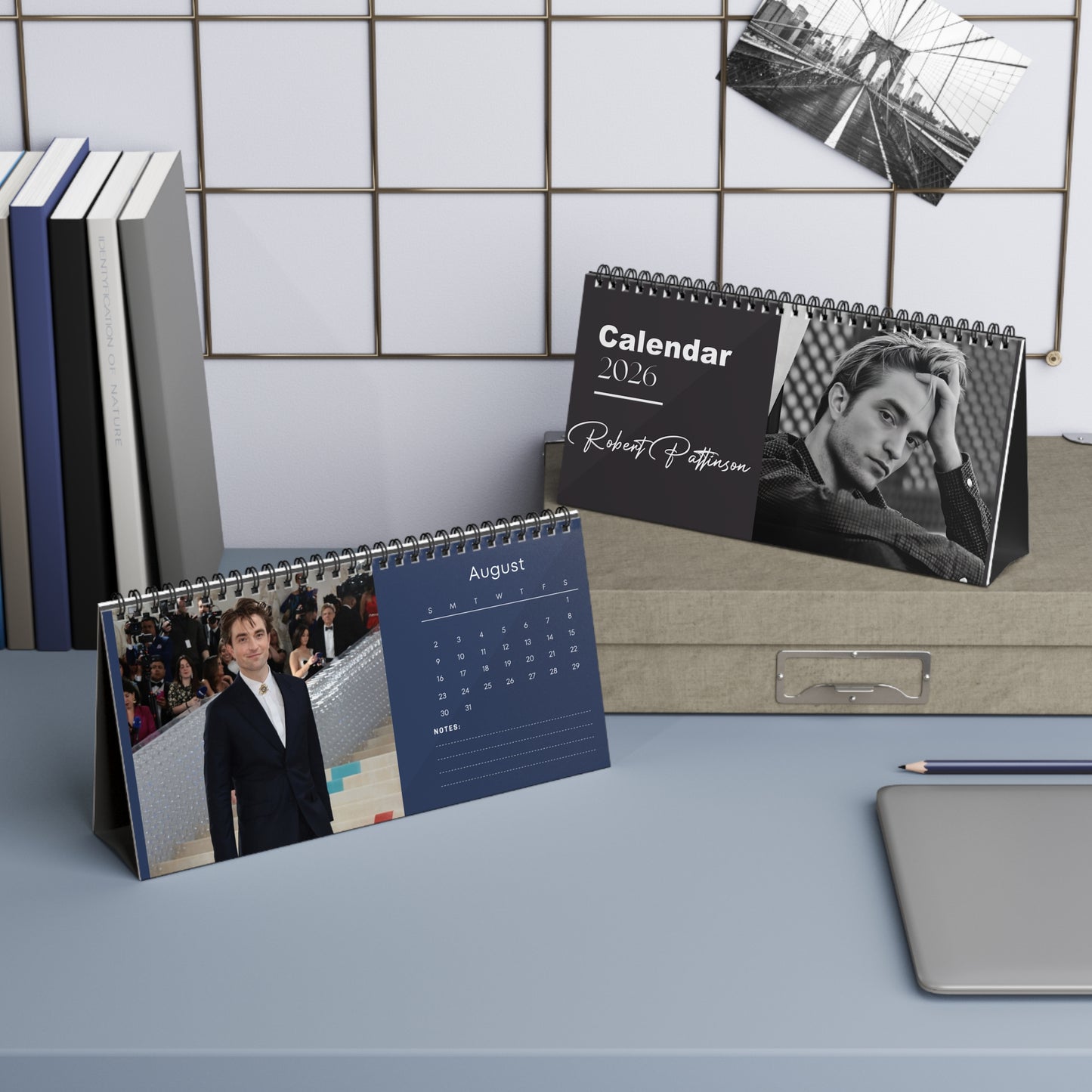 Robert Pattinson 2026 Desk Calendar | Premium Celebrity Photo Calendar | Stylish Desk Décor & Fan Gift
