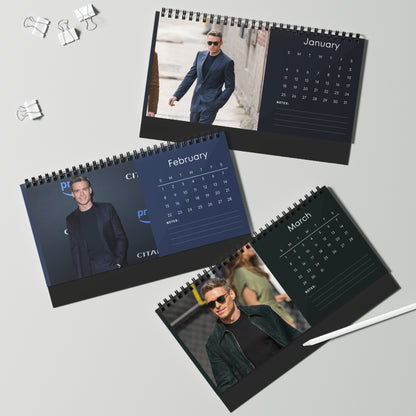 Richard Madden 2026 Desk Calendar | Premium Spiral Bound Celebrity Photo Calendar | High-Quality Fan Gift & Desk Décor