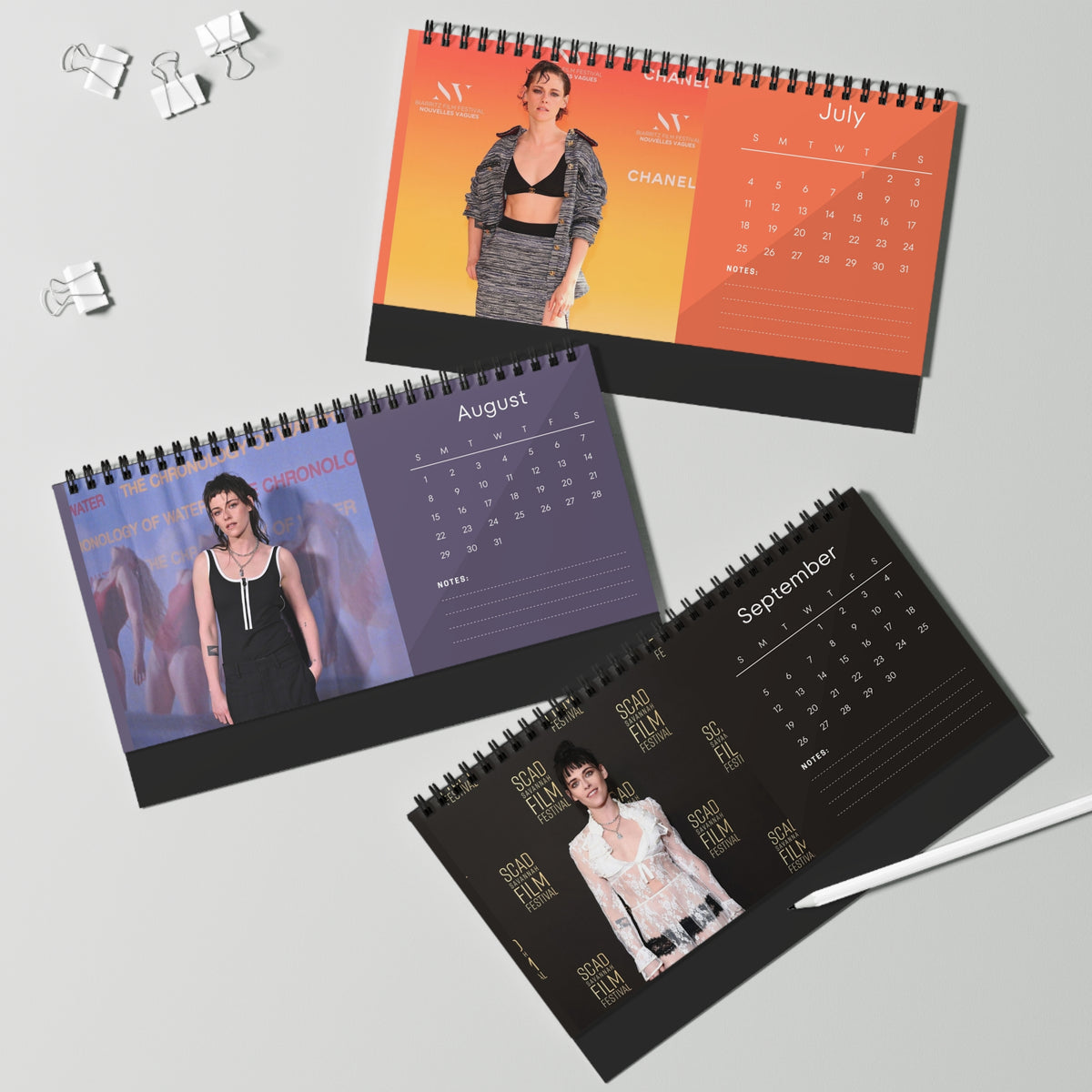 Kristen Stewart 2027 Desk Calendar Vol 4 | Spiral Bound Photo Calendar | Fan Gift