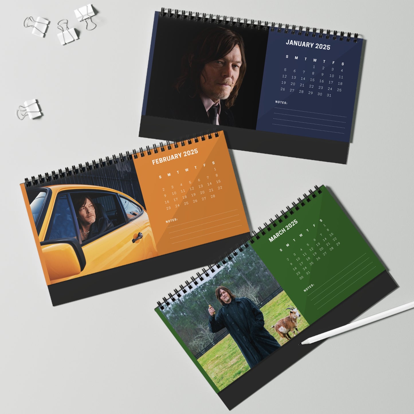 Norman Reedus 2025 Desk Calendar | Norman Reedus Calendar | Fan Gift