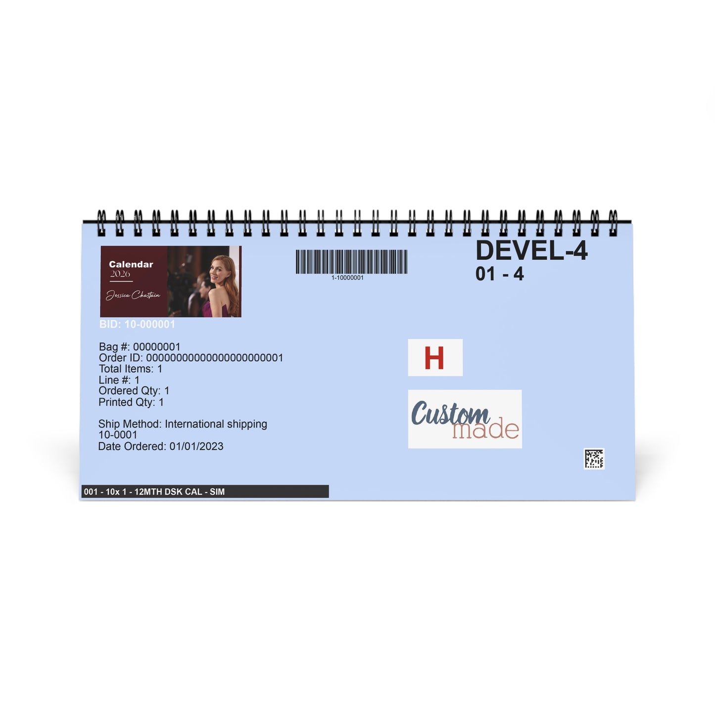 Jessica Chastain 2026 Desk Calendar | Premium Spiral Bound Celebrity Photo Calendar | High-Quality Fan Gift & Desk Décor