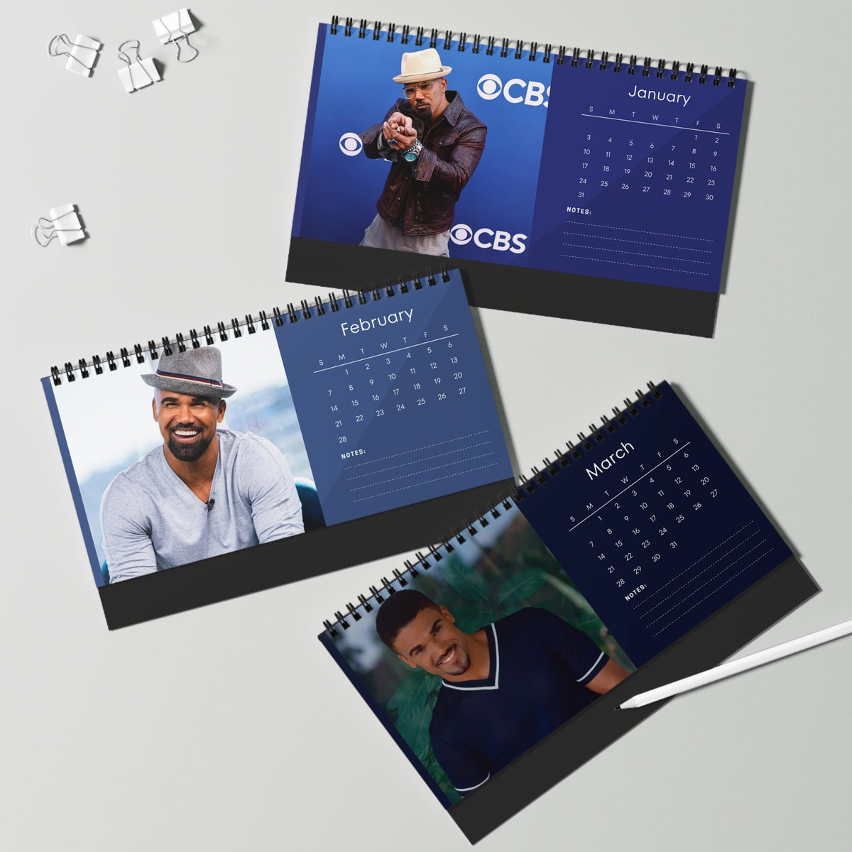 Shemar Moore 2027 Desk Calendar Vol 2 | Spiral Bound Photo Calendar | Fan Gift