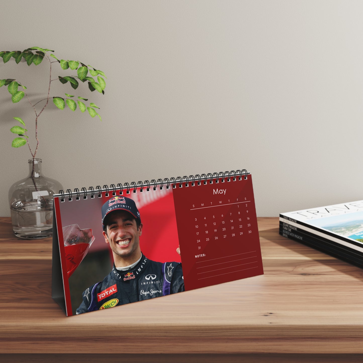 Daniel Ricciardo 2026 Desk Calendar | Formula 1 Racer | F1 Driver Gift | Motorsport Lover Calendar | Office Decor