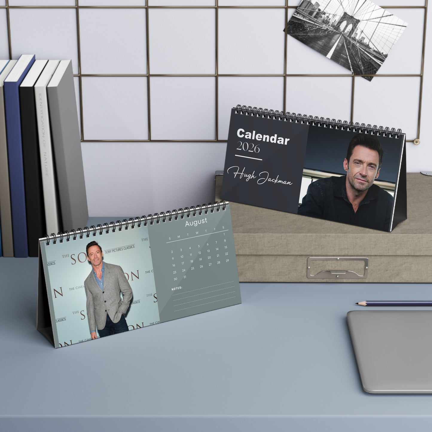 Hugh Jackman 2026 Desk Calendar | Celebrity Photo Calendar | Star Gift | Desk Décor