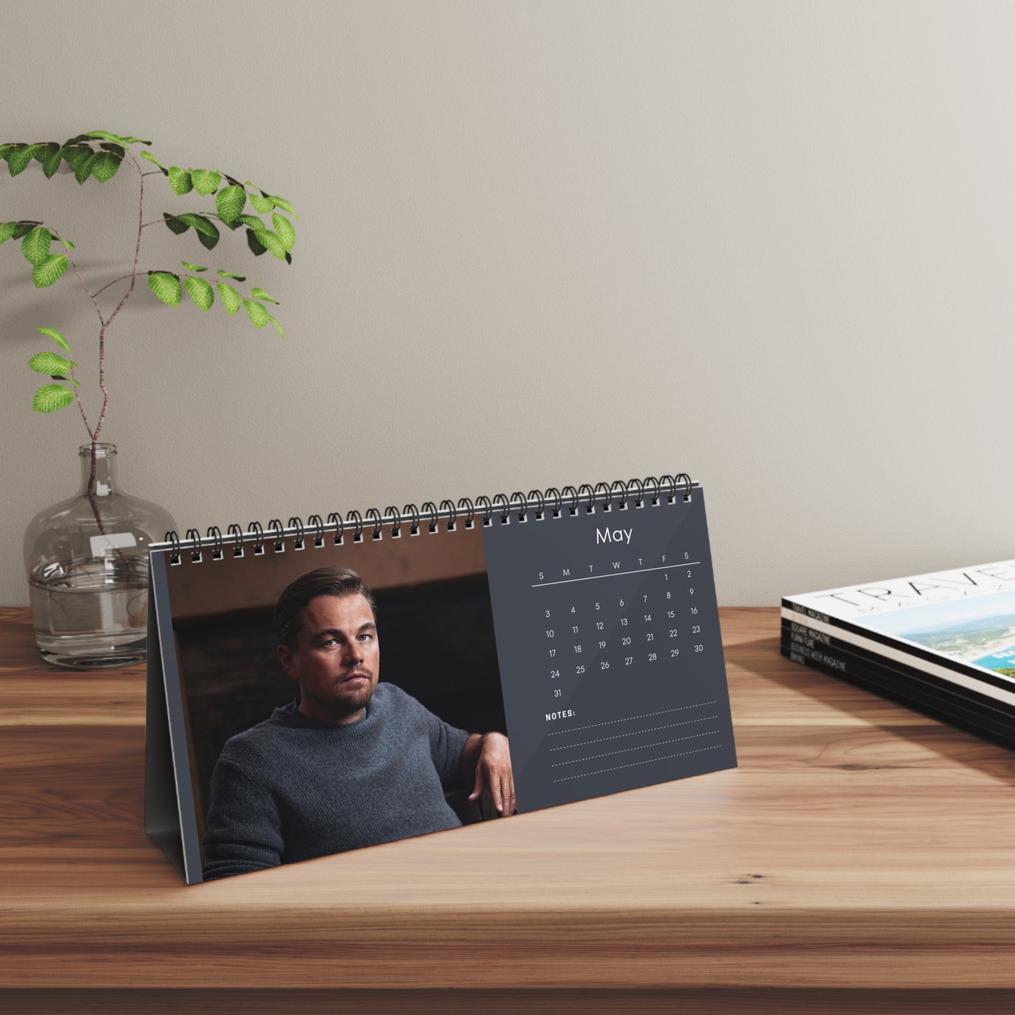 Leonardo DiCaprio 2026 Desk Calendar | Premium Spiral Bound Celebrity Photo Calendar | Collectible Fan Gift | Stylish Desk & Office Décor