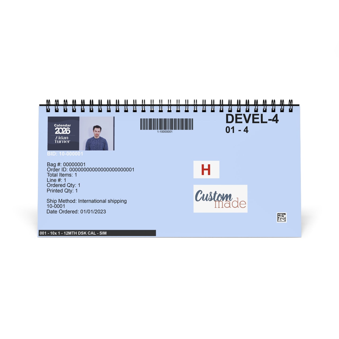 Aidan Turner 2026 Desk Calendar | Celebrity Spiral Bound Photo Calendar | Fan Collectible Gift | Stylish Desk & Office Décor