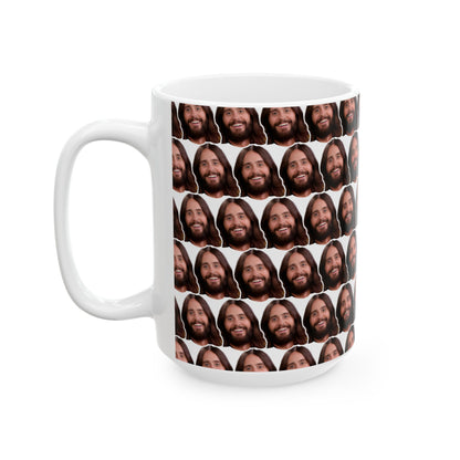 Jared Leto Face Pattern Ceramic Mug | Unique Gift for Jared Leto Fans