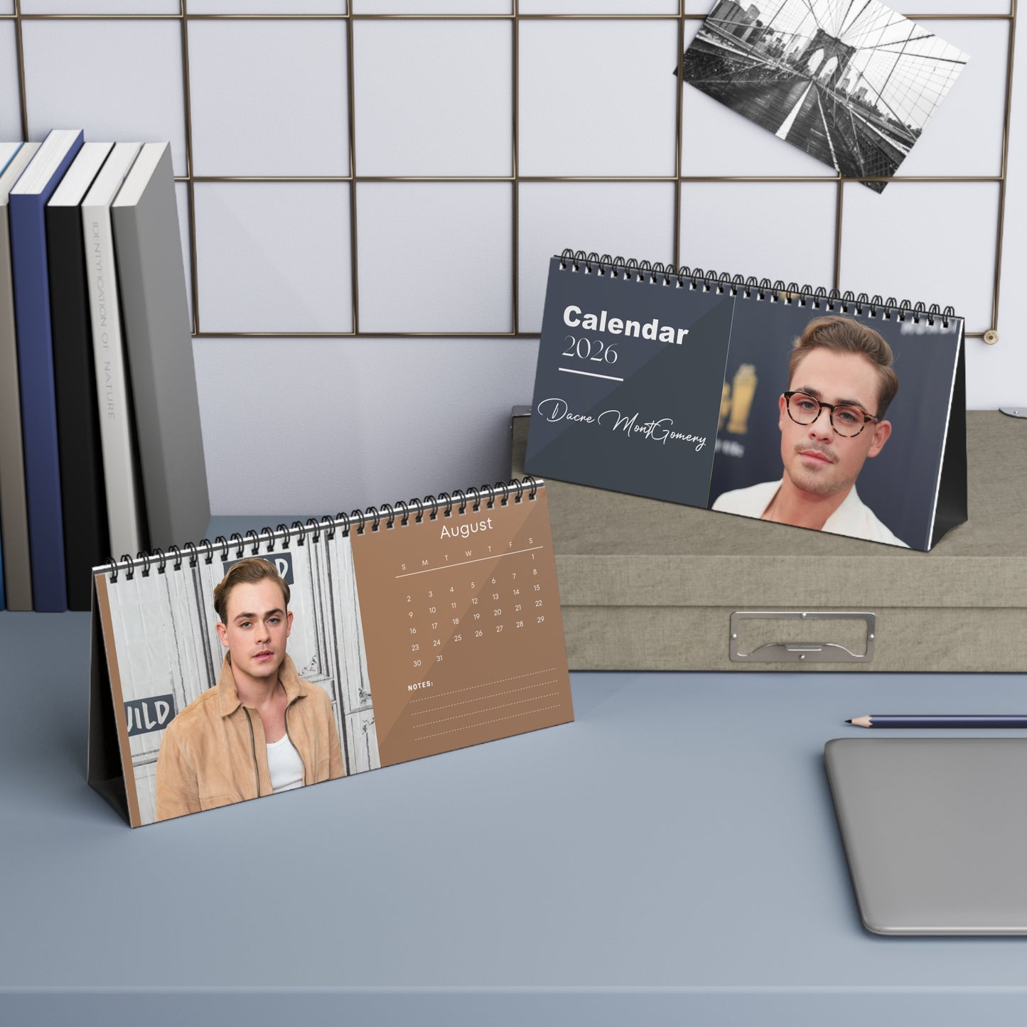 Dacre Montgomery 2026 Desk Calendar | Premium Spiral Bound Celebrity Photo Calendar | High-Quality Fan Gift & Desk Décor