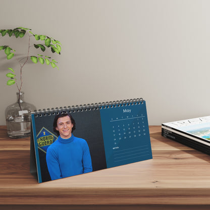 Tom Holland 2026 Desk Calendar | Premium Spiral Bound Celebrity Photo Calendar | High-Quality Fan Gift & Desk Décor