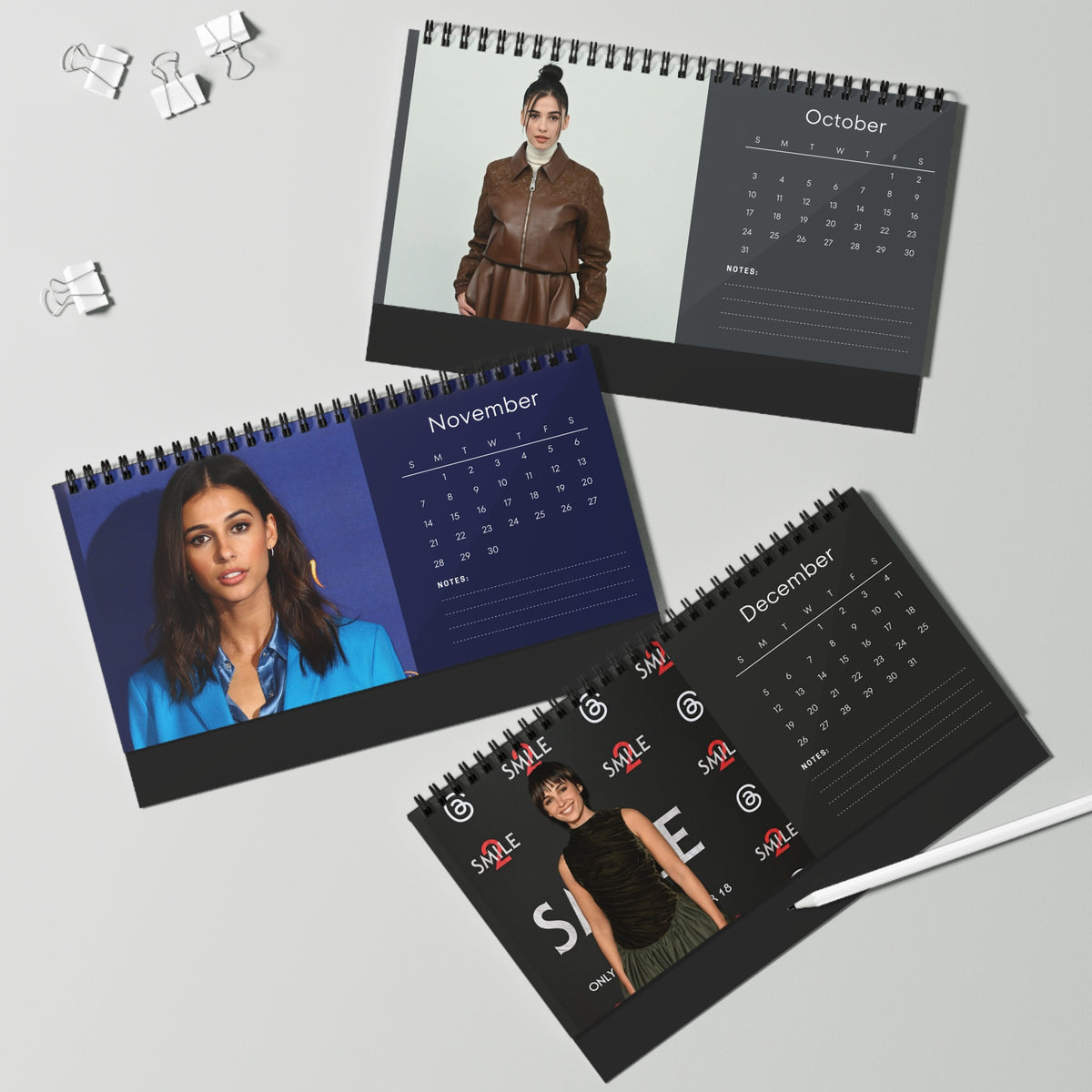 Naomi Scott 2027 Desk Calendar Vol 2 | Spiral Bound Photo Calendar | Fan Gift