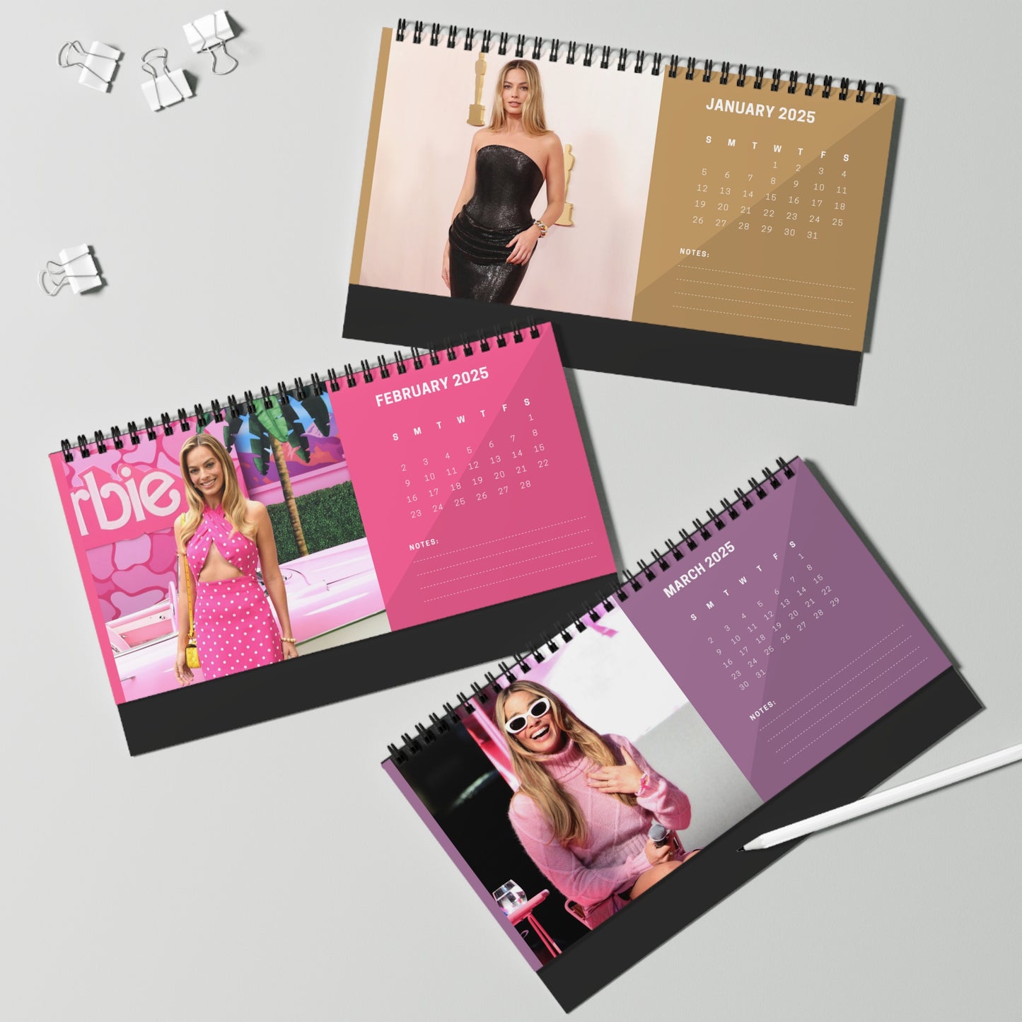 Margot Robbie 2025 Desk Calendar | Margot Robbie Calendar | Fan Gift