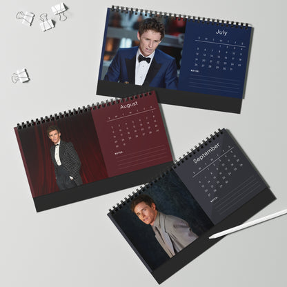 Eddie Redmayne 2026 Desk Calendar | Premium Spiral Bound Celebrity Photo Calendar | High-Quality Fan Gift & Desk Décor