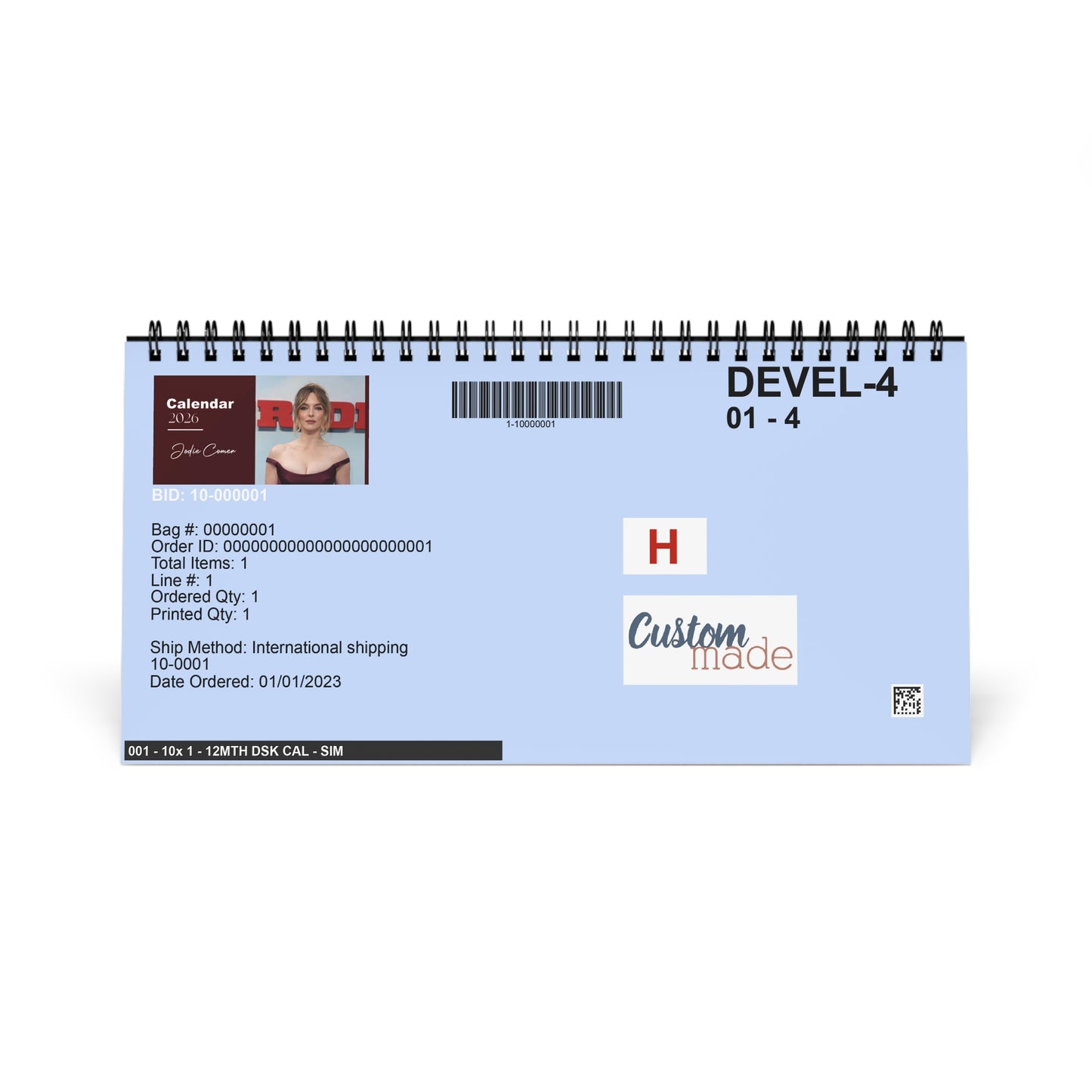Jodie Comer 2026 Desk Calendar | Premium Spiral Bound Celebrity Photo Calendar | High-Quality Fan Gift & Desk Décor