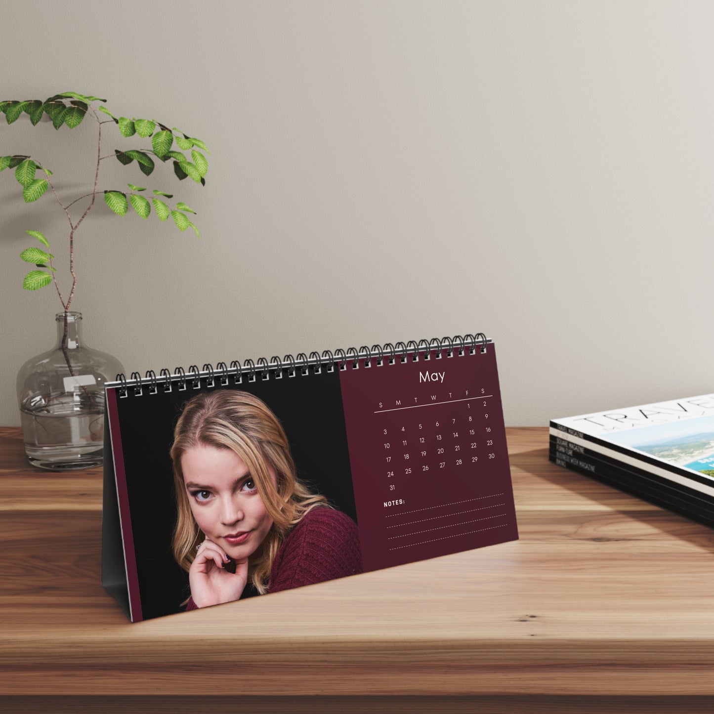 Anya Taylor-Joy 2026 Desk Calendar | Celebrity Spiral Bound Photo Calendar | Fan Collectible Gift | Elegant Desk & Office Décor