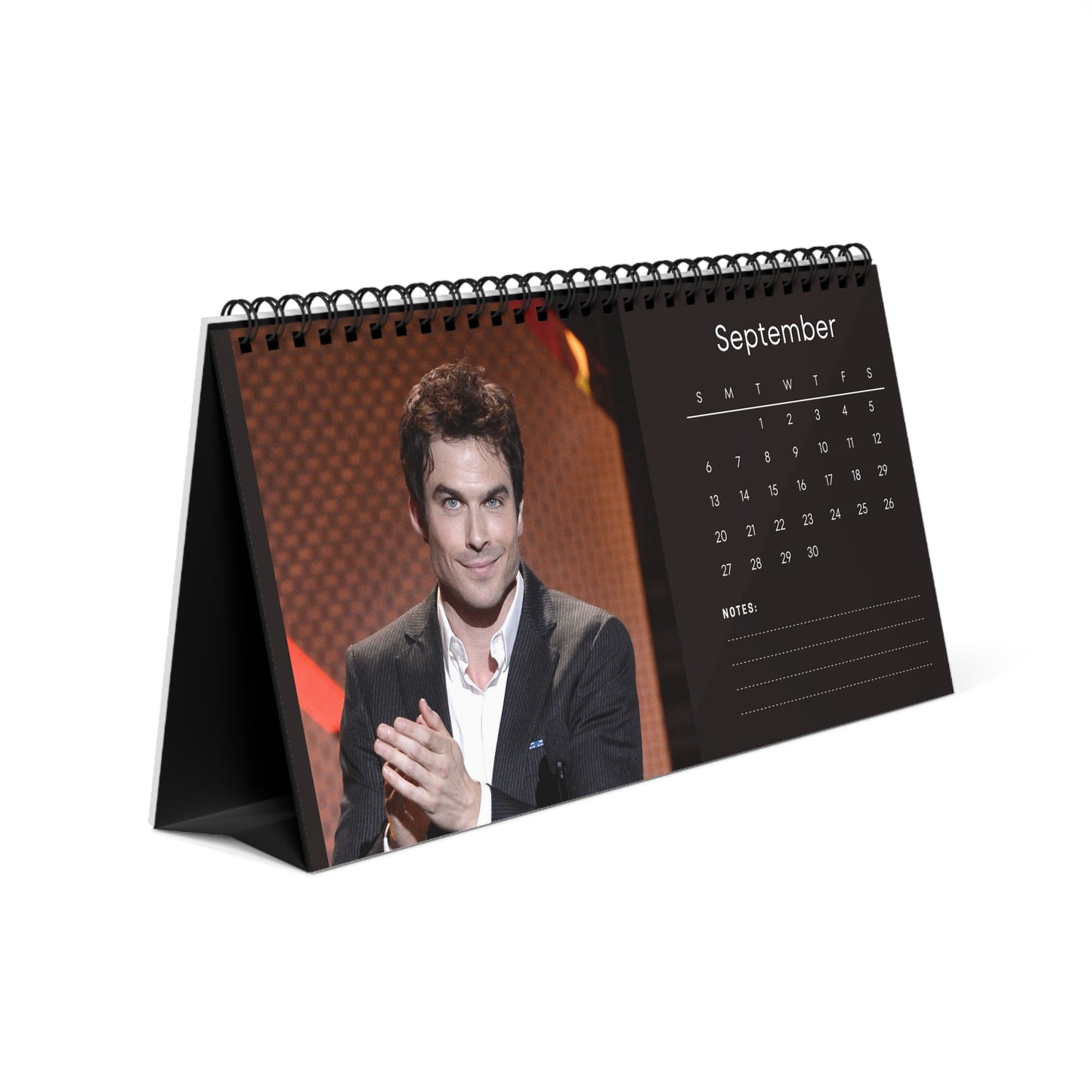 Ian Somerhalder 2026 Desk Calendar | Premium Spiral Bound Celebrity Photo Calendar | Collectible Fan Gift | Stylish Desk & Office Décor