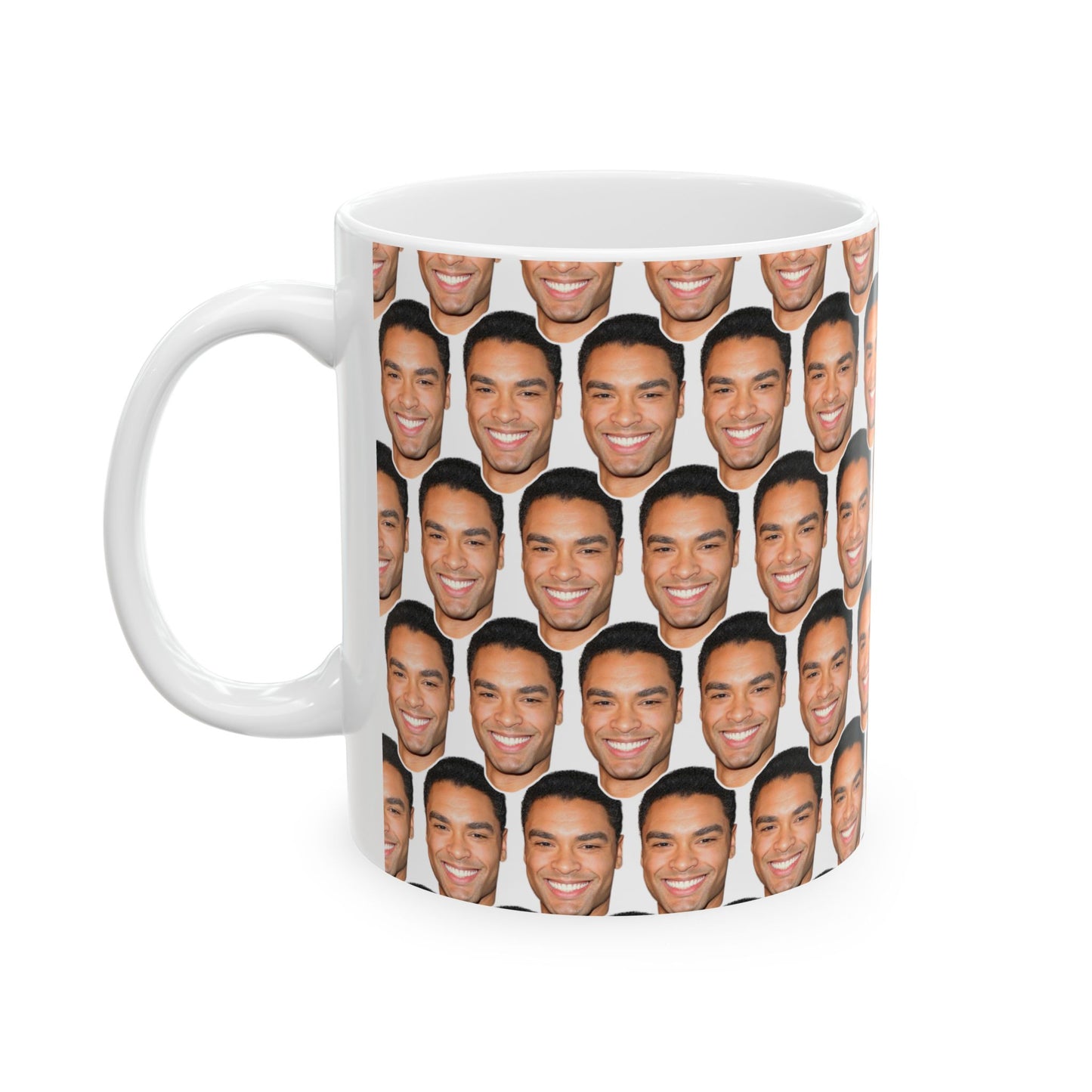 Regé-Jean Page Face Pattern Ceramic Mug | Unique Gift for Regé-Jean Page Fans