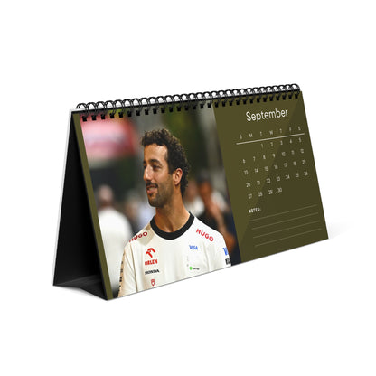 Daniel Ricciardo 2026 Desk Calendar | Premium Spiral Bound F1 Celebrity Photo Calendar | High-Quality Gift for Fans & Desk Décor