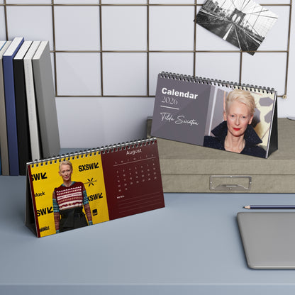 Tilda Swinton 2026 Desk Calendar | Premium Spiral Bound Celebrity Photo Calendar | High-Quality Fan Gift & Desk Décor