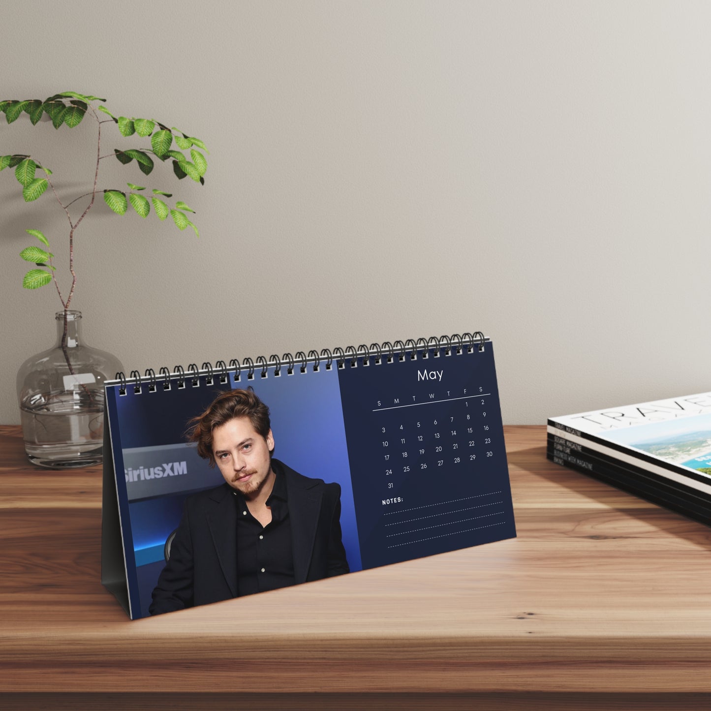 Cole Sprouse 2026 Desk Calendar | Premium Spiral Bound Celebrity Photo Calendar | High-Quality Fan Gift & Desk Décor