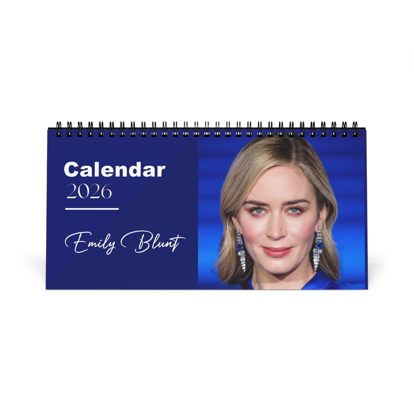 Emily Blunt 2026 Desk Calendar | Premium Spiral Bound Celebrity Photo Calendar | High-Quality Fan Gift & Desk Décor