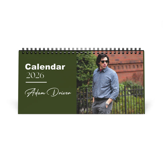 Adam Driver 2026 Desk Calendar, 12 Month Celebrity Photo Calendar for Fans and Collectors, Premium Quality Gift