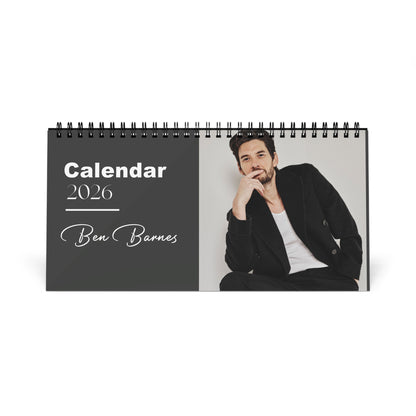 Ben Barnes 2026 Desk Calendar | Premium Spiral-Bound Celebrity Photo Calendar | High-Quality Collectible Gift for Fans & Desk Décor