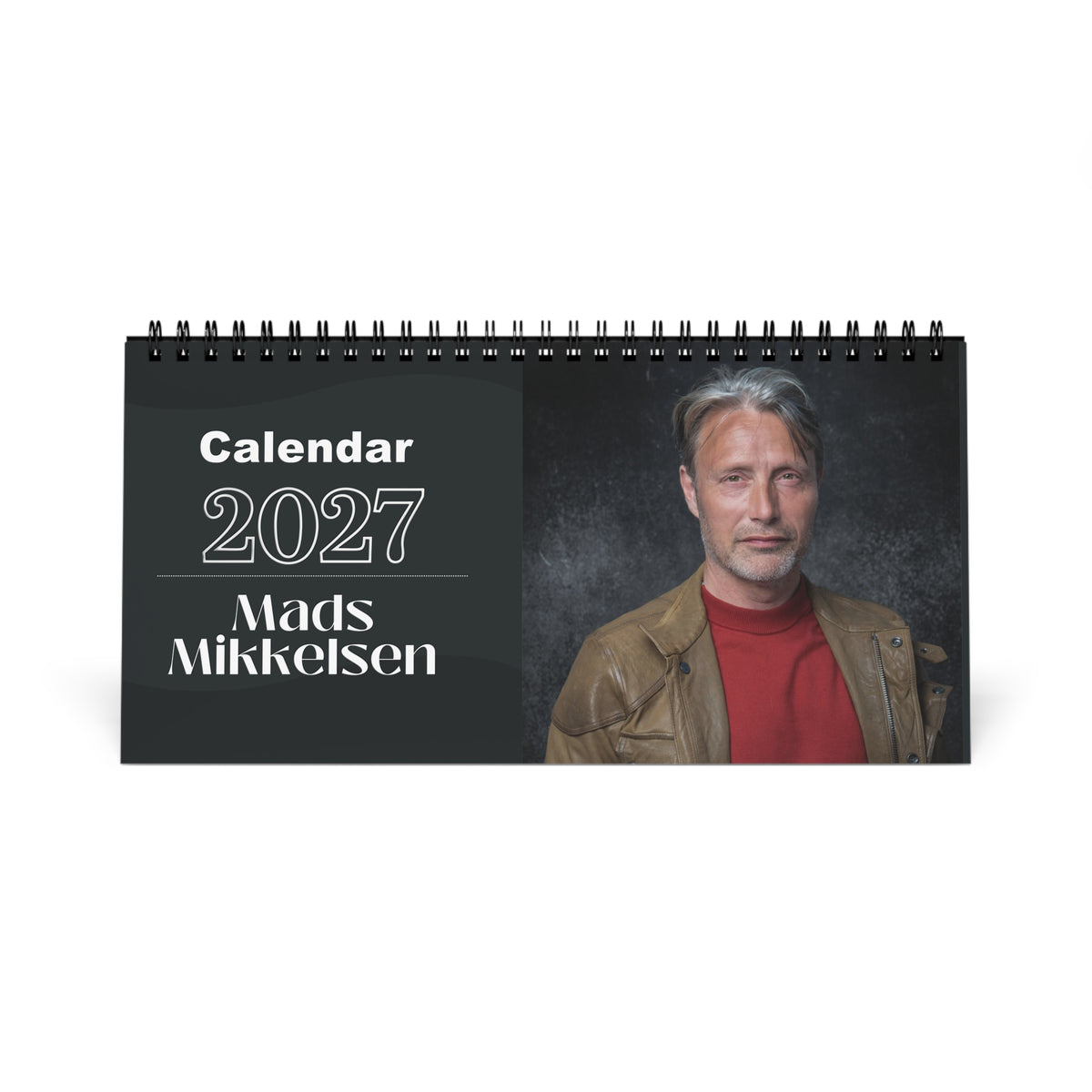 Mads Mikkelsen 2027 Desk Calendar Vol 2 | Spiral Bound Photo Calendar | Fan Gift