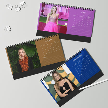 Margot Robbie 2026 Desk Calendar | Premium Spiral Bound Celebrity Photo Calendar | Stunning Collectible Gift for Fans & Desk Décor