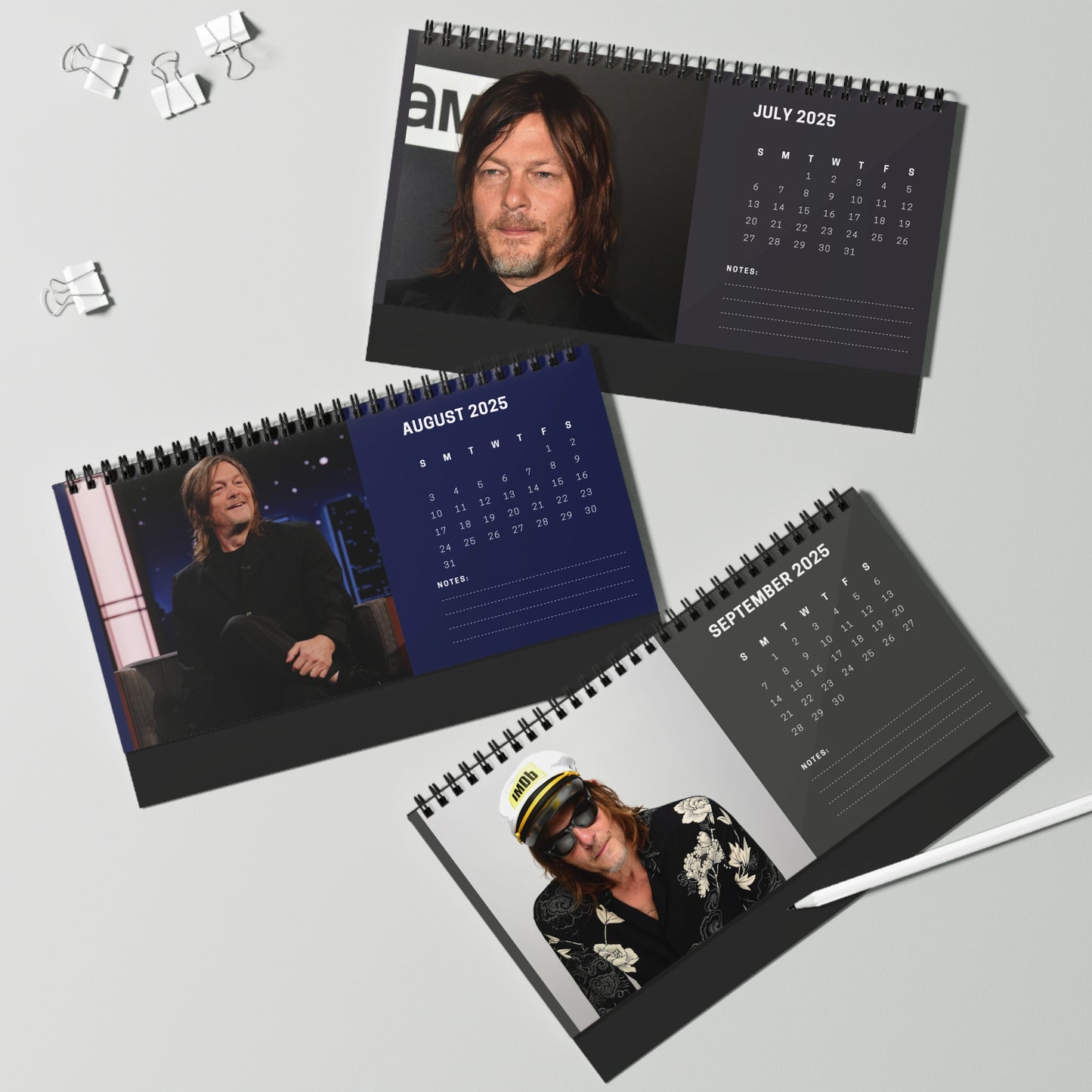 Norman Reedus 2025 Desk Calendar | Norman Reedus Calendar | Fan Gift