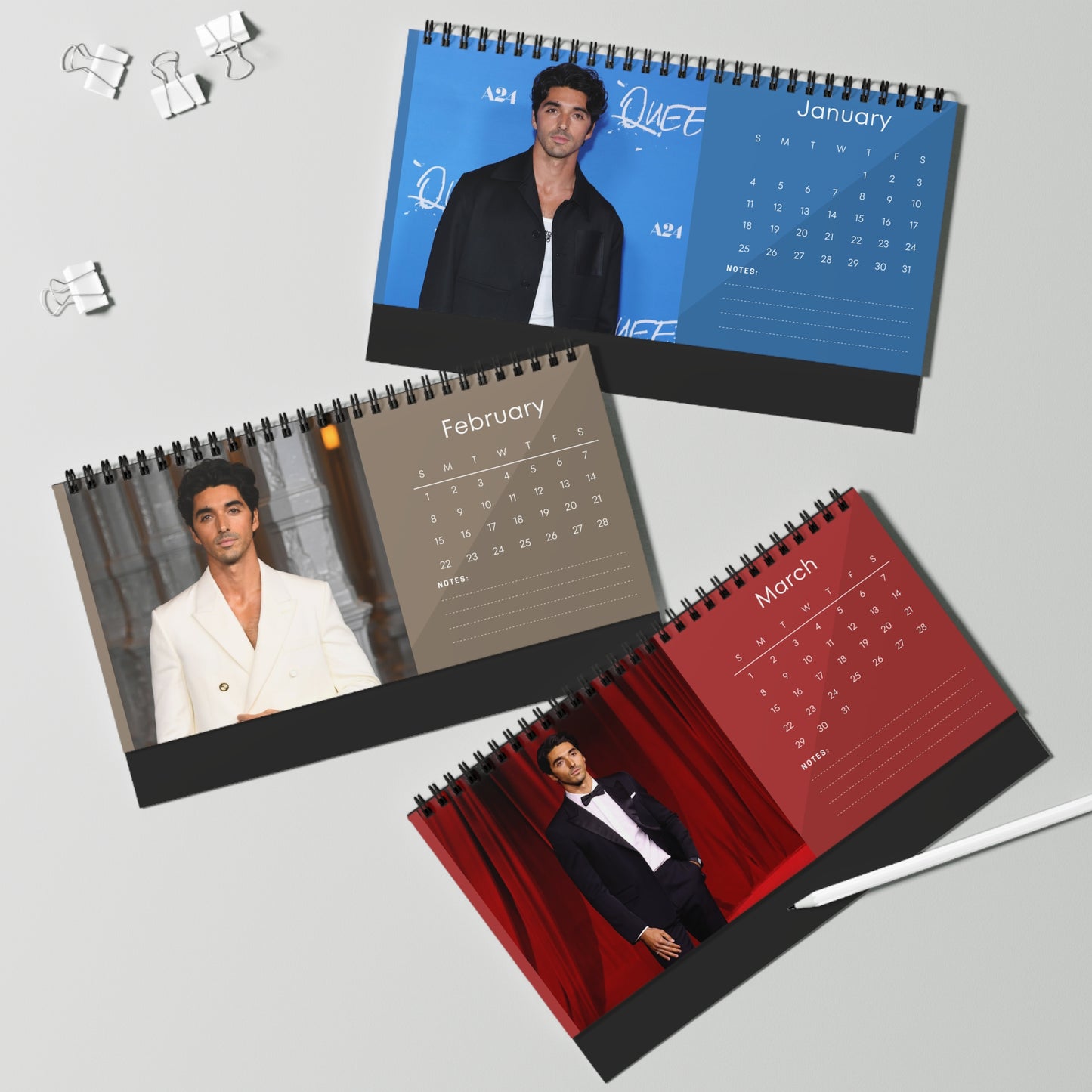 Taylor Zakhar Perez 2026 Desk Calendar | Premium Spiral Bound Celebrity Photo Calendar | High-Quality Fan Gift & Desk Décor