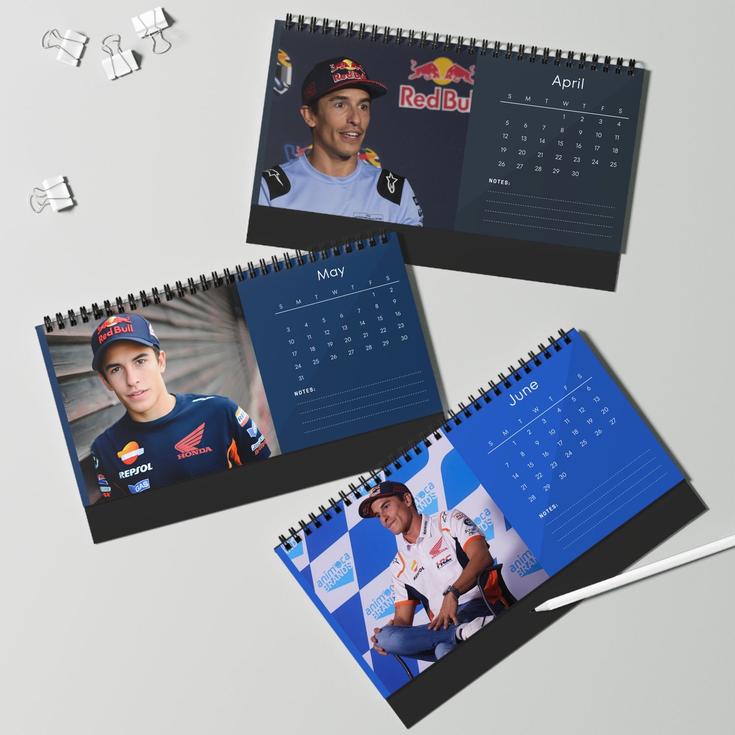 Marc Márquez 2026 Desk Calendar |Premium Spiral Bound MotoGP Champion Photo Calendar | Collectible Gift for Racing Fans & Desk Décor