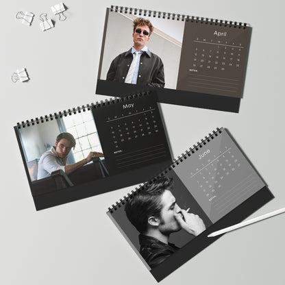 Robert Pattinson 2026 Desk Calendar | Celebrity Spiral Bound Photo Calendar | Fan Collectible Gift | Stylish Desk & Office Décor