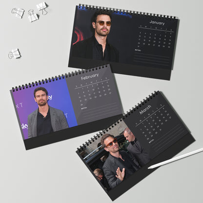 Theo James 2027 Desk Calendar Vol 3 | Spiral Bound Photo Calendar | Fan Gift