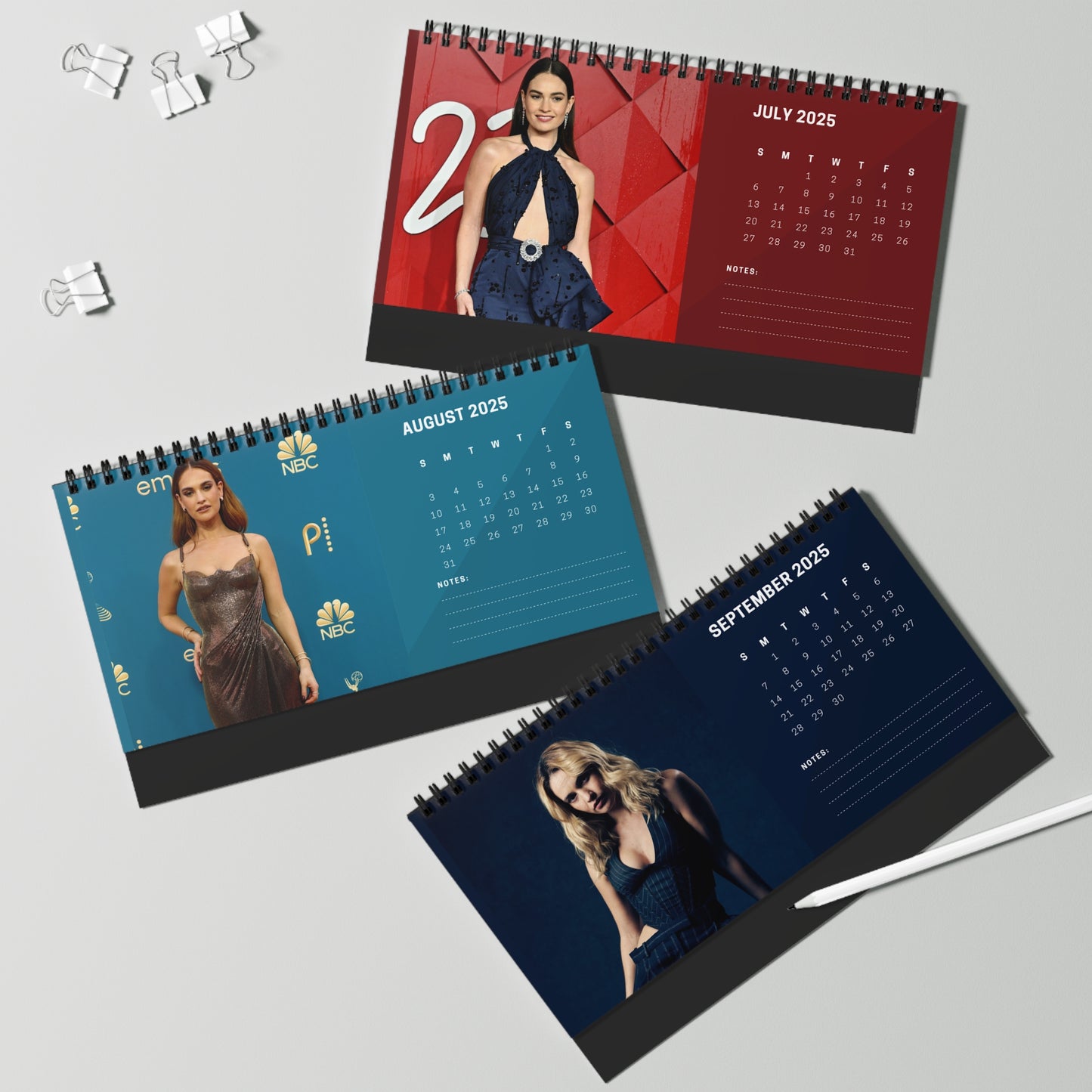 Lily James 2025 Desk Calendar | Lily James Calendar | Fan Gift