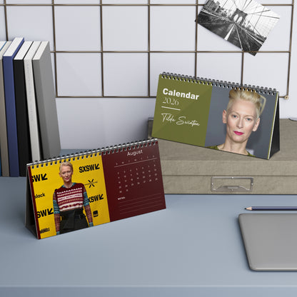 Tilda Swinton 2026 Desk Calendar | Elegant Celebrity Photo Calendar | Art & Film Icon Gift
