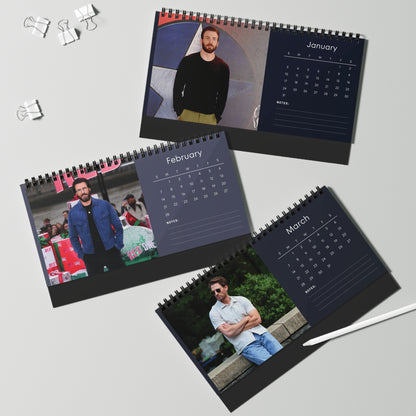 Chris Evans 2027 Desk Calendar Vol 2 | Spiral Bound Photo Calendar | Fan Gift