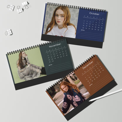 Sadie Sink 2026 Desk Calendar | Celebrity Spiral Bound Photo Calendar | Fan Collectible Gift | Stylish Desk & Office Décor
