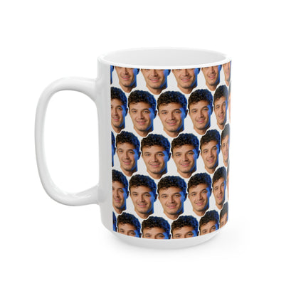Lando Norris Face Pattern Ceramic Mug | Unique Gift for Lando Norris Fans