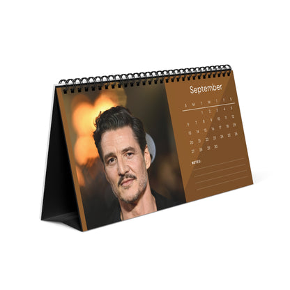 Pedro Pascal 2026 Desk Calendar | Premium Spiral Bound Celebrity Photo Calendar | High-Quality Fan Gift & Desk Décor