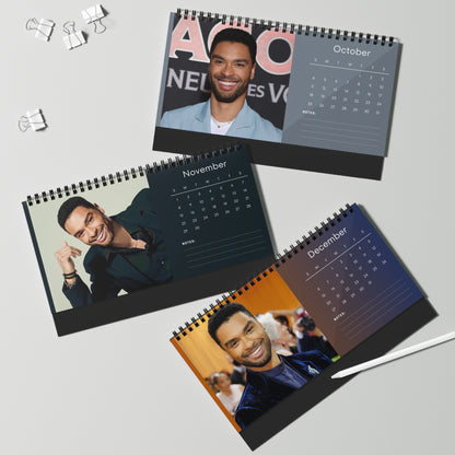 Regé-Jean Page 2026 Desk Calendar | Celebrity Spiral Bound Photo Calendar | Fan Collectible Gift | Stylish Desk & Office Décor