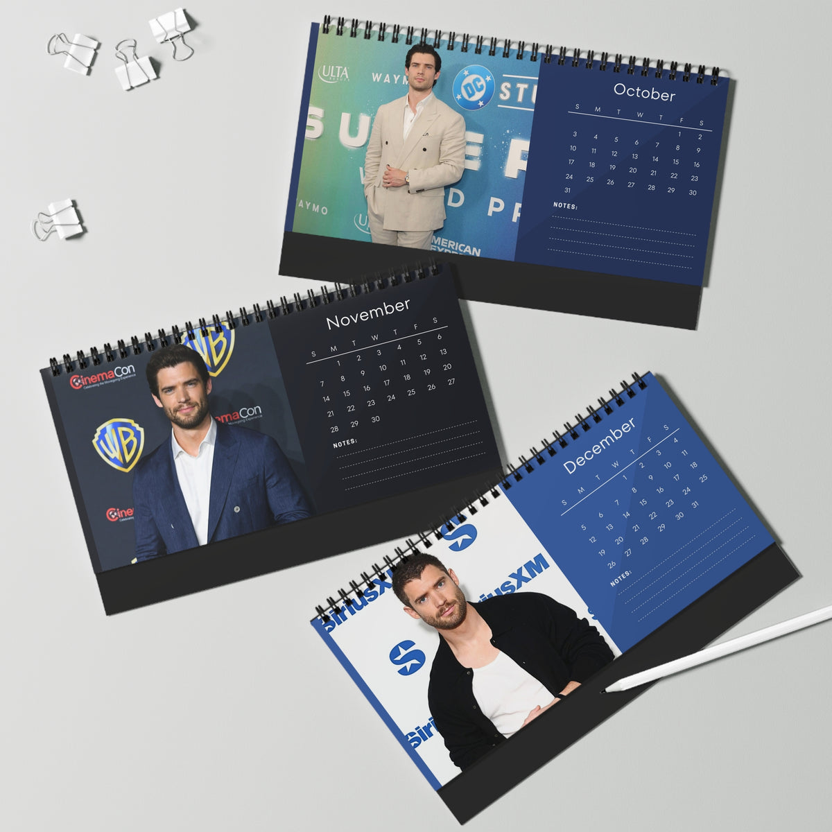 David Corenswet 2027 Desk Calendar Vol 2 | Spiral Bound Photo Calendar | Fan Gift