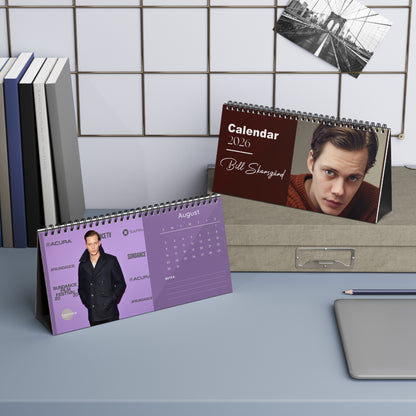 Bill Skarsgård 2026 Desk Calendar | Premium Celebrity Photo Calendar | Elegant Spiral-Bound Collectible Gift for Fans & Desk Décor