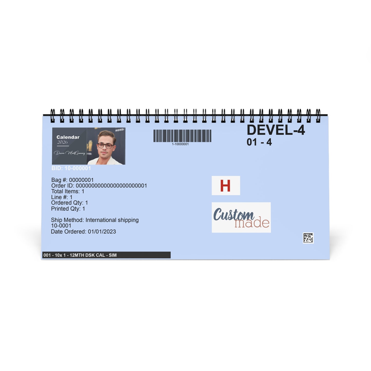 Dacre Montgomery 2026 Desk Calendar | Premium Spiral Bound Celebrity Photo Calendar | High-Quality Fan Gift & Desk Décor